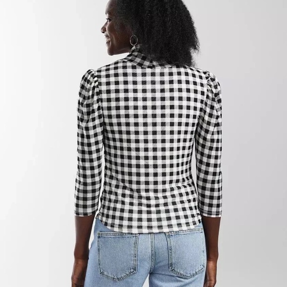 Black and White Checkered Women's Top - Picture 4 of 11